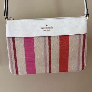 kate spade NY Leila Striped Canvas Triple Gusset Crossbody Bag